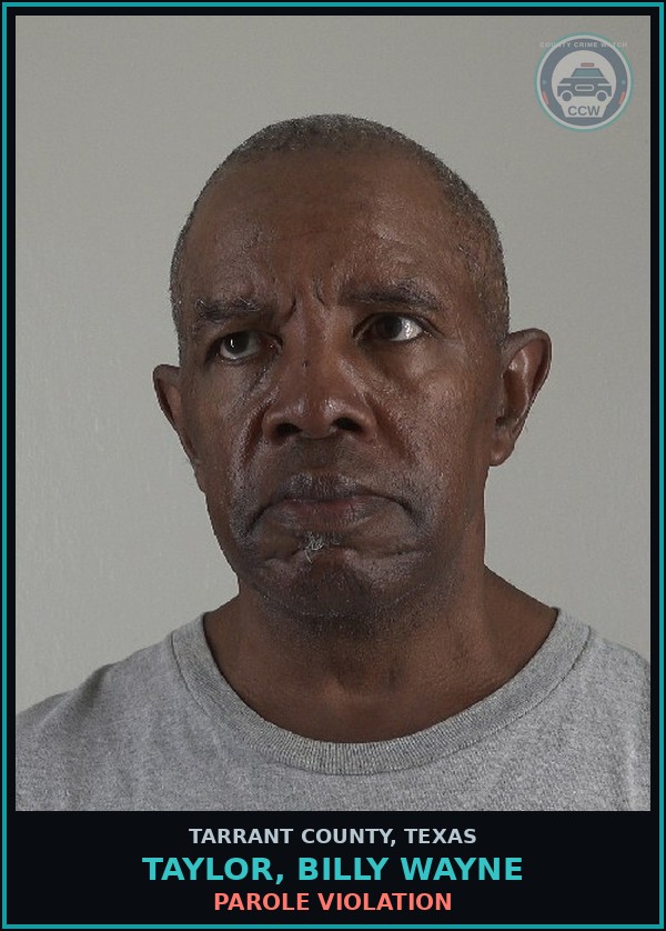 Booking mugshot of Taylor, Billy Wayne in Tarrant County