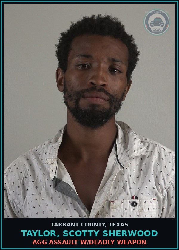 Booking mugshot of Taylor, Scotty Sherwood in Tarrant County