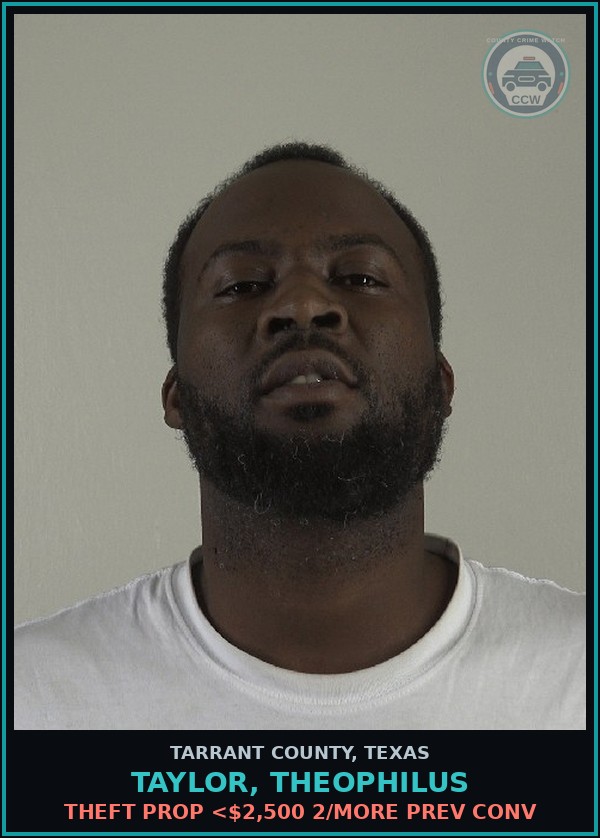 Booking mugshot of Taylor, Theophilus in Tarrant County