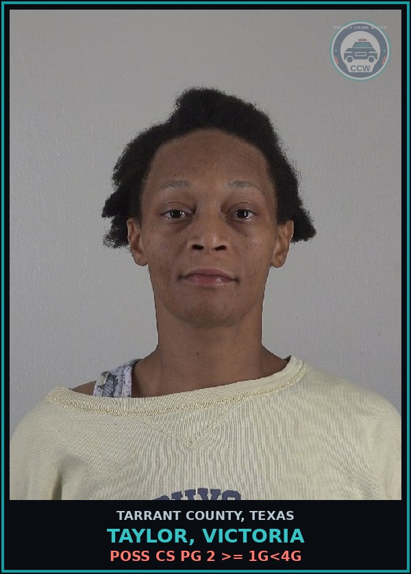 Booking mugshot of Taylor, Victoria in Tarrant County