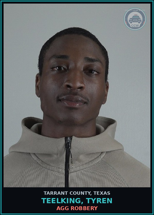 Booking mugshot of Teelking, Tyren in Tarrant County