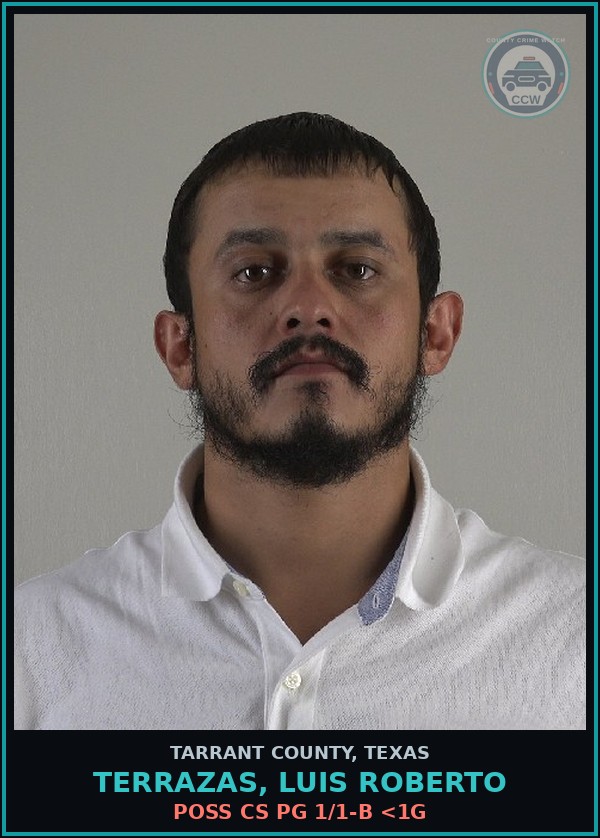 Booking mugshot of Terrazas, Luis Roberto in Tarrant County