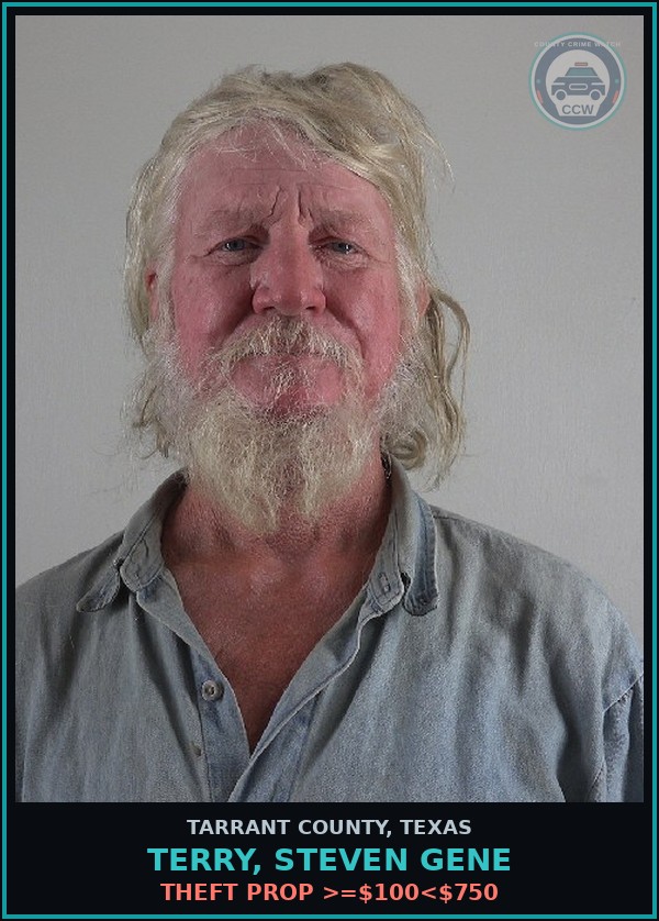Booking mugshot of Terry, Steven Gene in Tarrant County