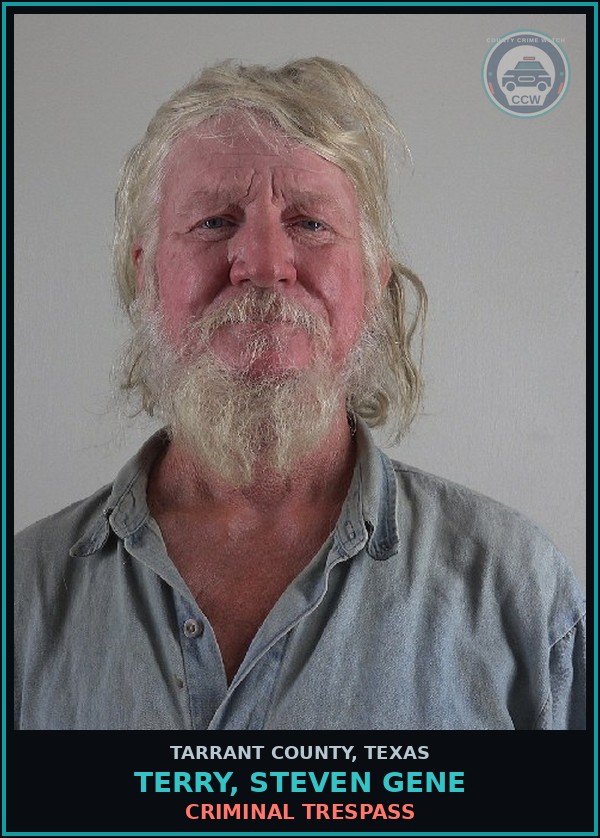 Booking mugshot of Terry, Steven Gene in Tarrant County