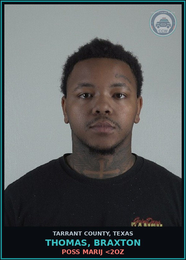 Booking mugshot of Thomas, Braxton in Tarrant County