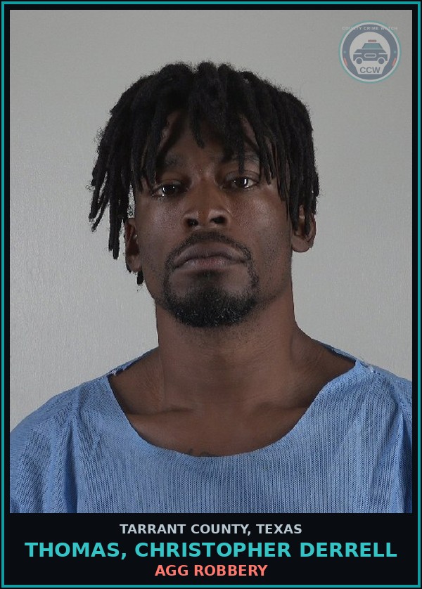 Booking mugshot of Thomas, Christopher Derrell in Tarrant County
