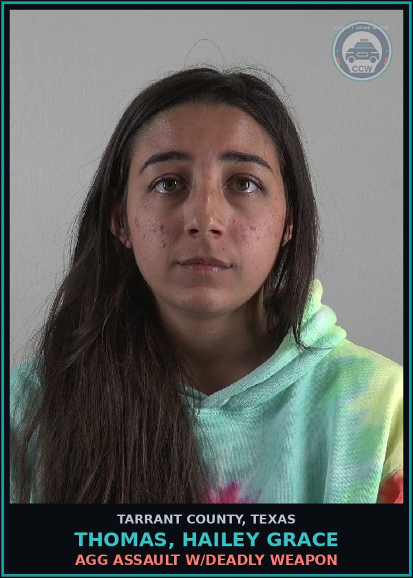 Booking mugshot of Thomas, Hailey Grace in Tarrant County