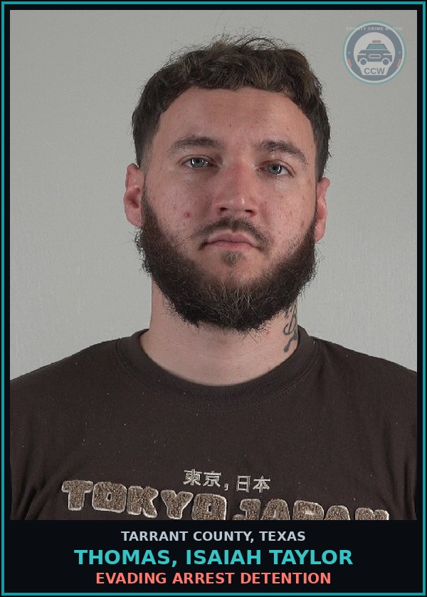 Booking mugshot of Thomas, Isaiah Taylor in Tarrant County