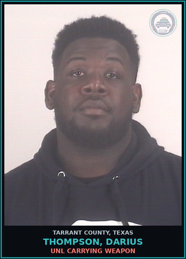 Booking mugshot of Thompson, Darius in Tarrant County
