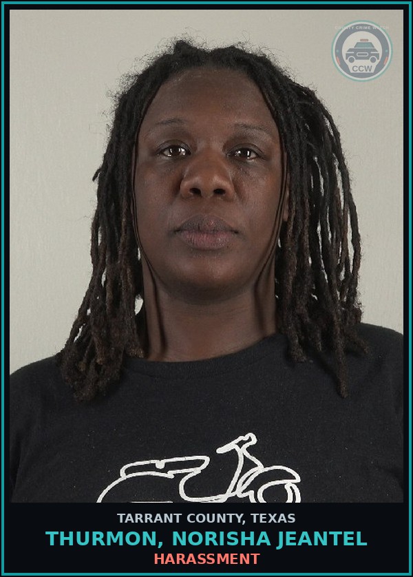 Booking mugshot of Thurmon, Norisha Jeantel in Tarrant County