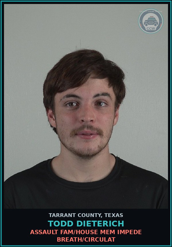 Booking mugshot of Todd Dieterich in Tarrant County