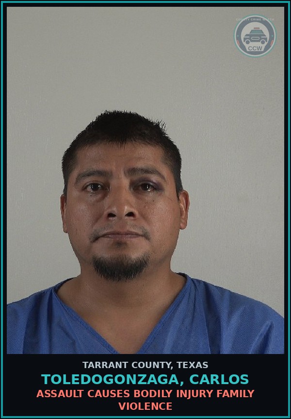 Booking mugshot of Toledogonzaga, Carlos in Tarrant County