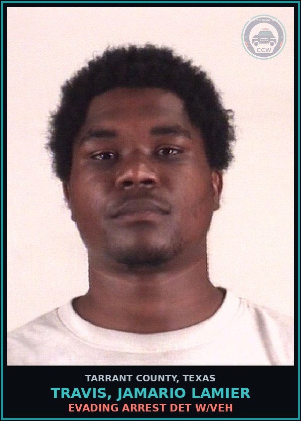 Booking mugshot of Travis, Jamario Lamier in Tarrant County