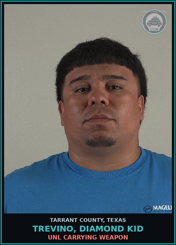 Booking mugshot of Trevino, Diamond Kid in Tarrant County