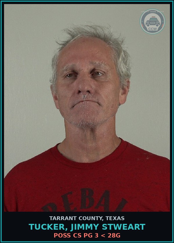 Booking mugshot of Tucker, Jimmy Stweart in Tarrant County