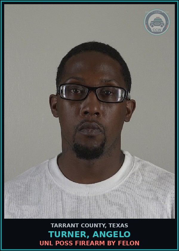 Booking mugshot of Turner, Angelo in Tarrant County