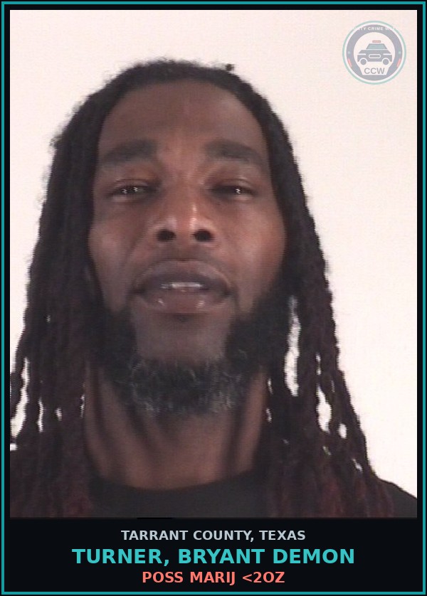 Booking mugshot of Turner, Bryant Demon in Tarrant County
