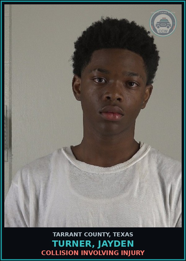 Booking mugshot of Turner, Jayden in Tarrant County