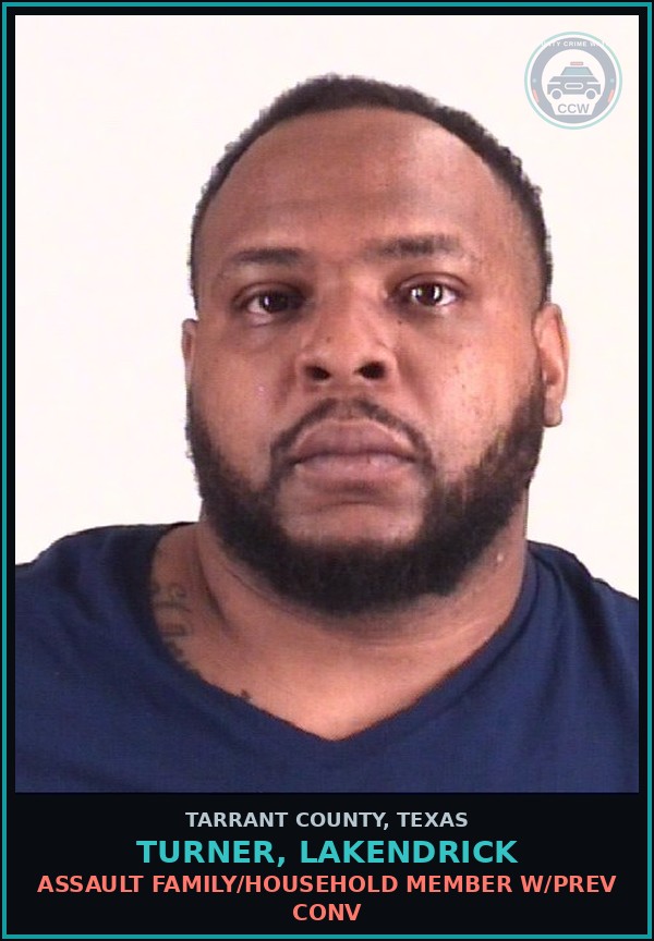 Booking mugshot of Turner, Lakendrick in Tarrant County