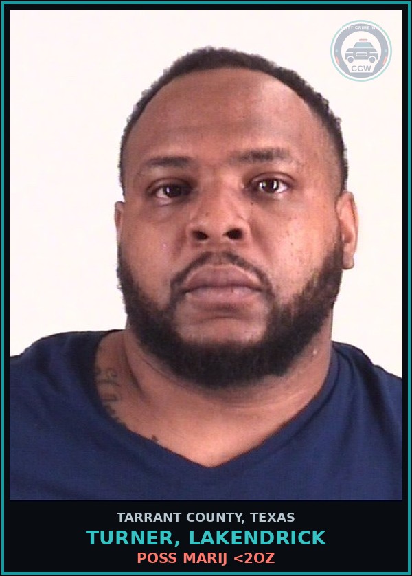 Booking mugshot of Turner, Lakendrick in Tarrant County