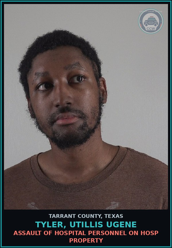 Booking mugshot of Tyler, Utillis Ugene in Tarrant County