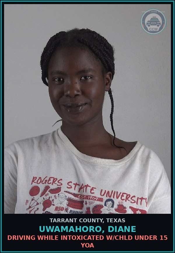 Booking mugshot of Uwamahoro, Diane in Tarrant County