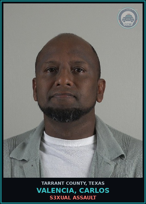 Booking mugshot of Valencia, Carlos in Tarrant County