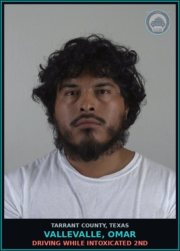 Booking mugshot of Vallevalle, Omar in Tarrant County