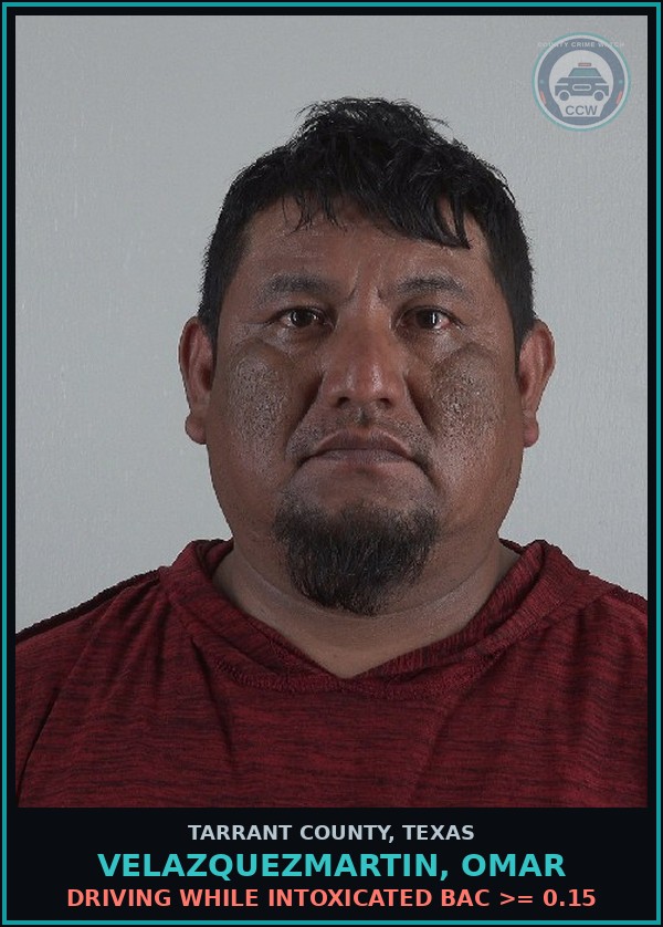 Booking mugshot of Velazquezmartin, Omar in Tarrant County