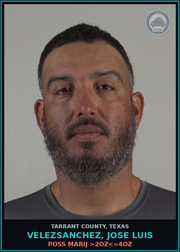 Booking mugshot of Velezsanchez, Jose Luis in Tarrant County