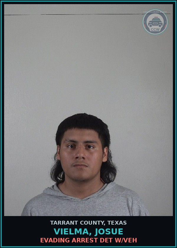 Booking mugshot of Vielma, Josue in Tarrant County