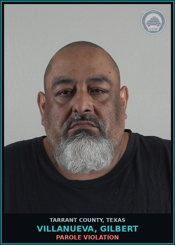 Booking mugshot of Villanueva, Gilbert in Tarrant County