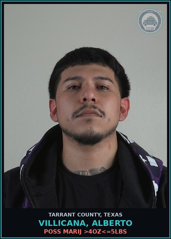 Booking mugshot of Villicana, Alberto in Tarrant County