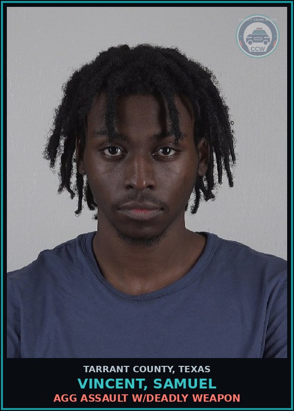 Booking mugshot of Vincent, Samuel in Tarrant County