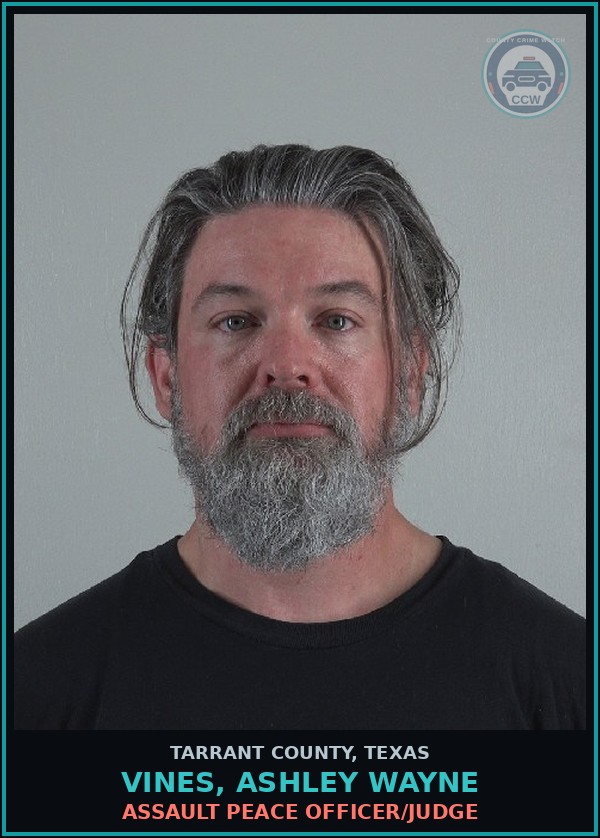 Booking mugshot of Vines, Ashley Wayne in Tarrant County