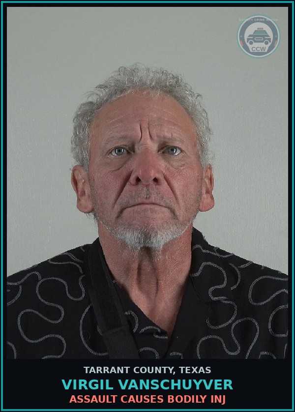 Booking mugshot of Virgil Vanschuyver in Tarrant County