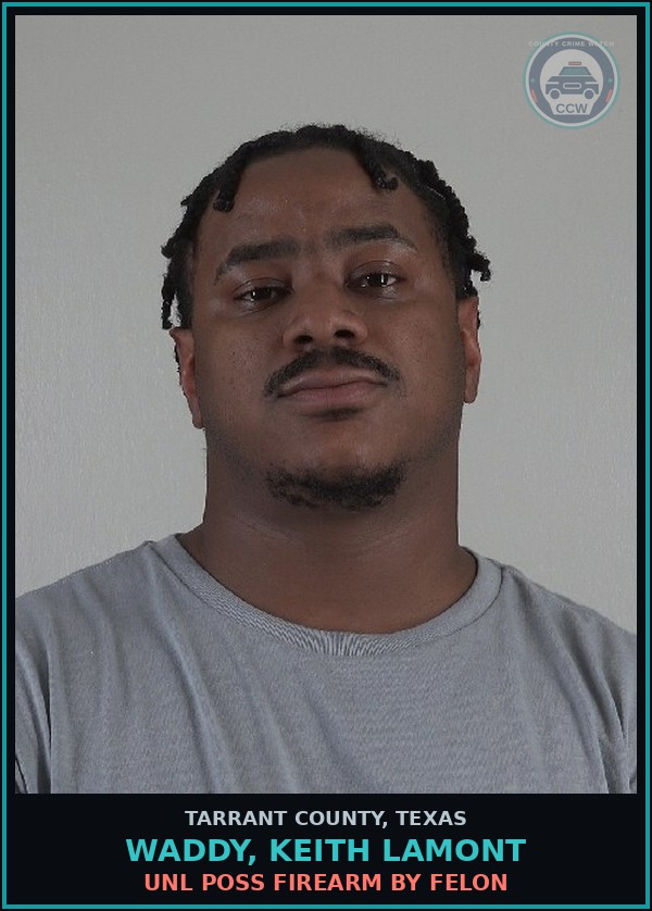 Booking mugshot of Waddy, Keith Lamont in Tarrant County