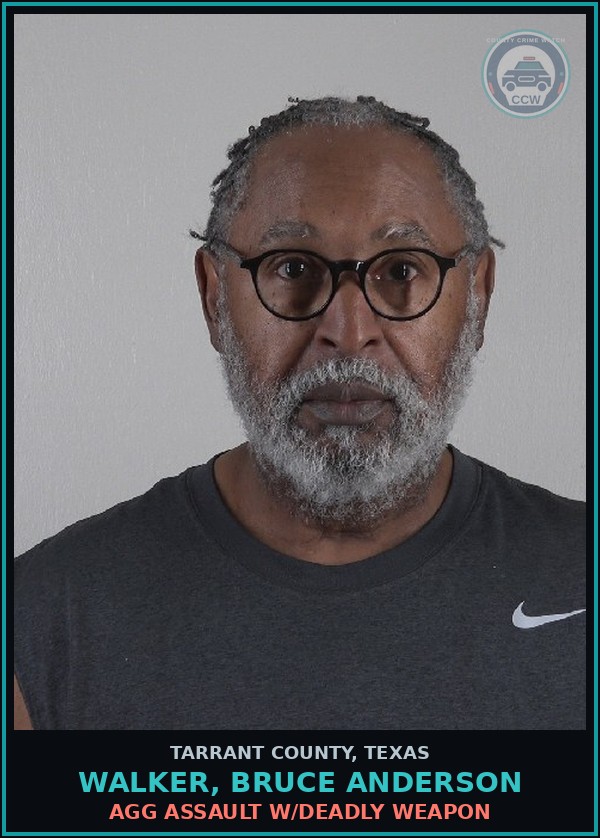 Booking mugshot of Walker, Bruce Anderson in Tarrant County