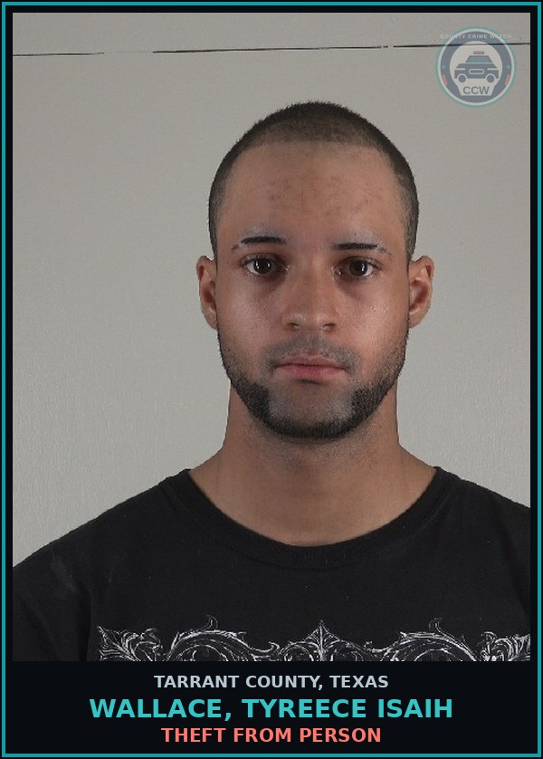 Booking mugshot of Wallace, Tyreece Isaih in Tarrant County
