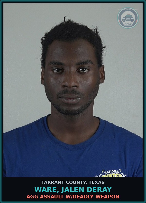 Booking mugshot of Ware, Jalen Deray in Tarrant County