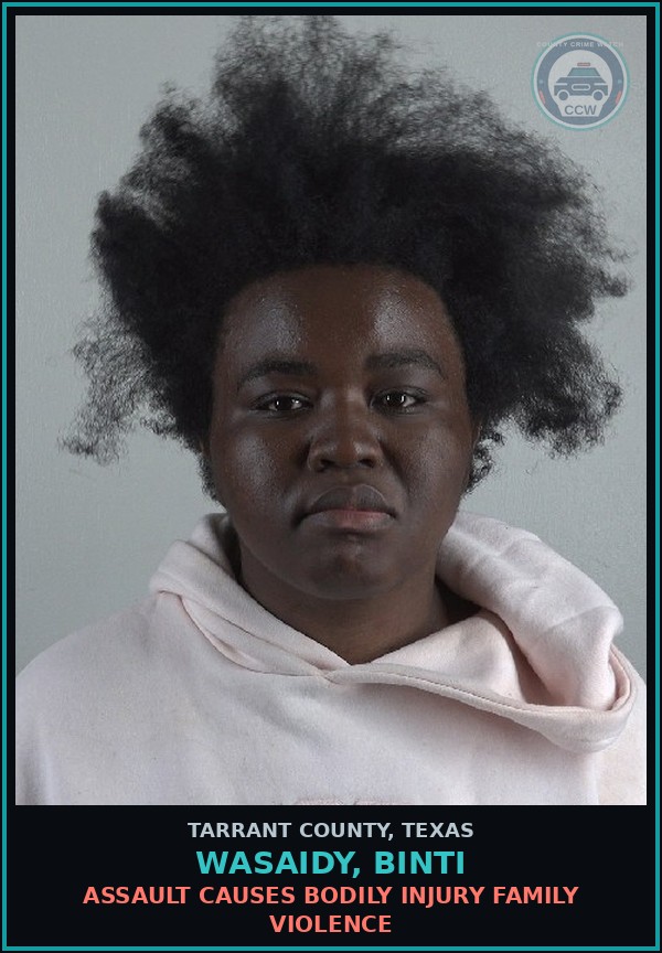 Booking mugshot of Wasaidy, Binti in Tarrant County