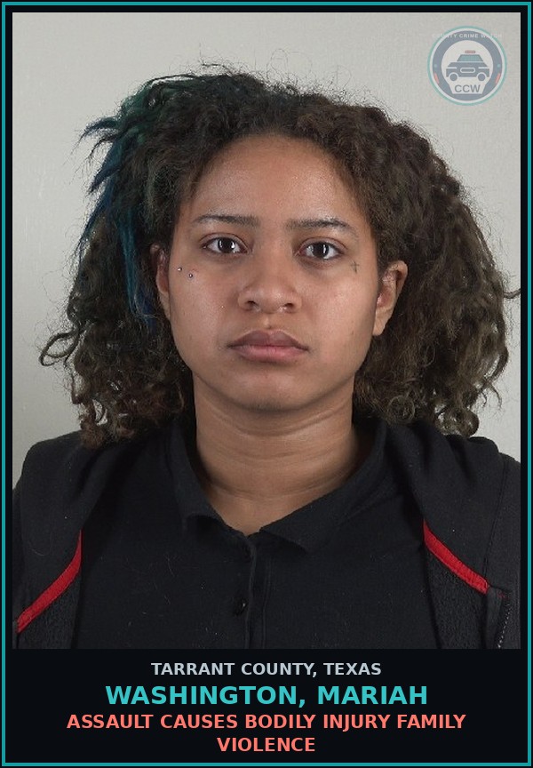 Booking mugshot of Washington, Mariah in Tarrant County