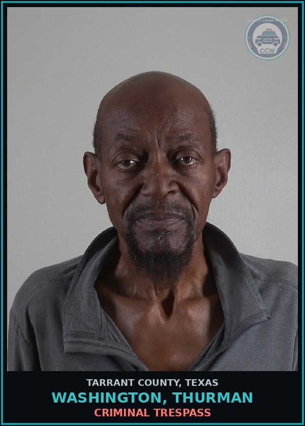 Booking mugshot of Washington, Thurman in Tarrant County
