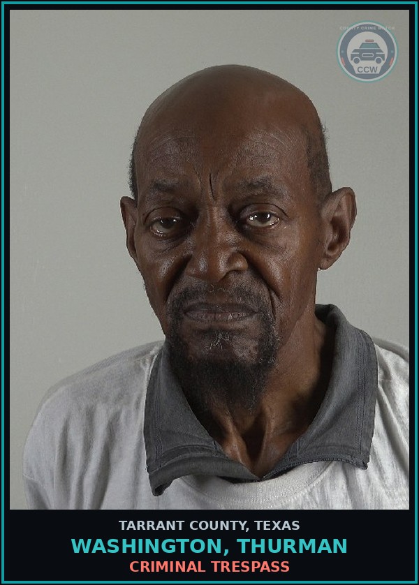 Booking mugshot of Washington, Thurman in Tarrant County