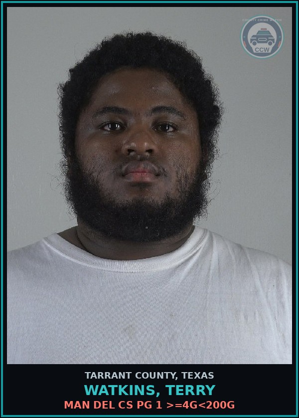 Booking mugshot of Watkins, Terry in Tarrant County