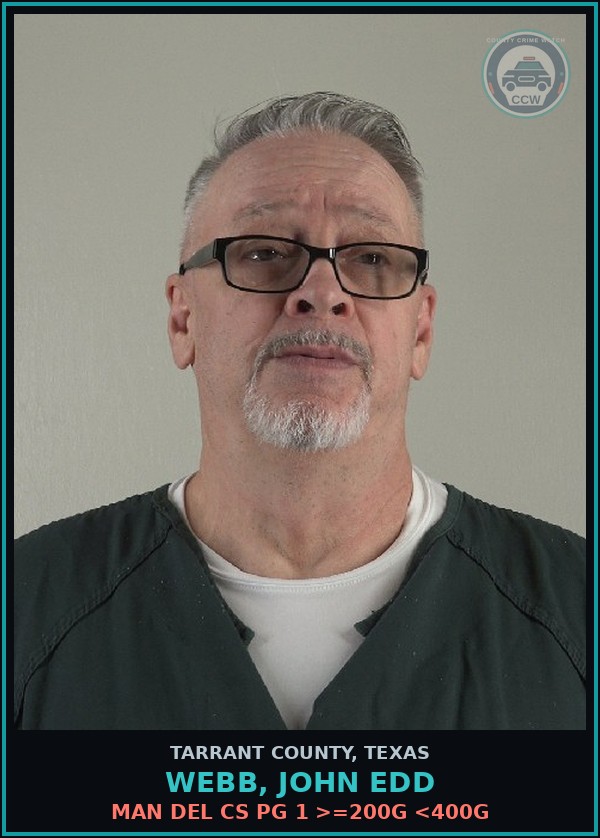 Booking mugshot of Webb, John Edd in Tarrant County