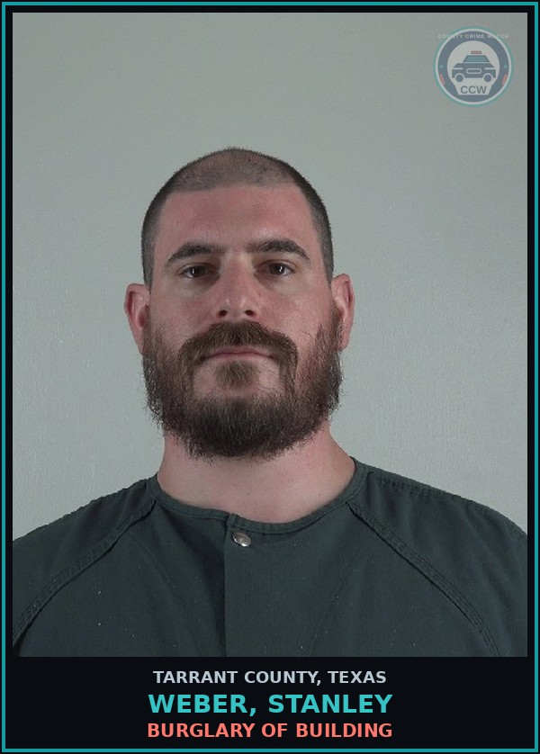Booking mugshot of Weber, Stanley in Tarrant County
