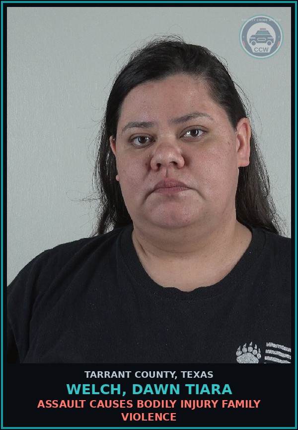 Booking mugshot of Welch, Dawn Tiara in Tarrant County