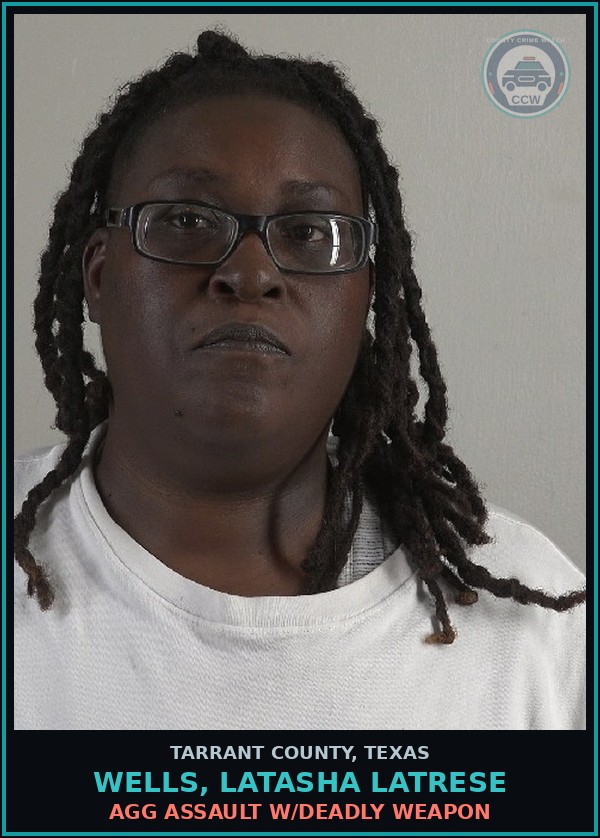 Booking mugshot of Wells, Latasha Latrese in Tarrant County