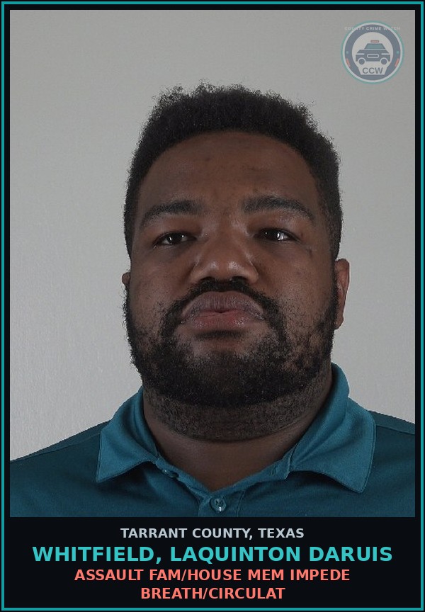 Booking mugshot of Whitfield, Laquinton Daruis in Tarrant County
